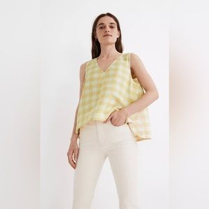 Madewell Side-Button Tank Top in Gingham Check Size Small